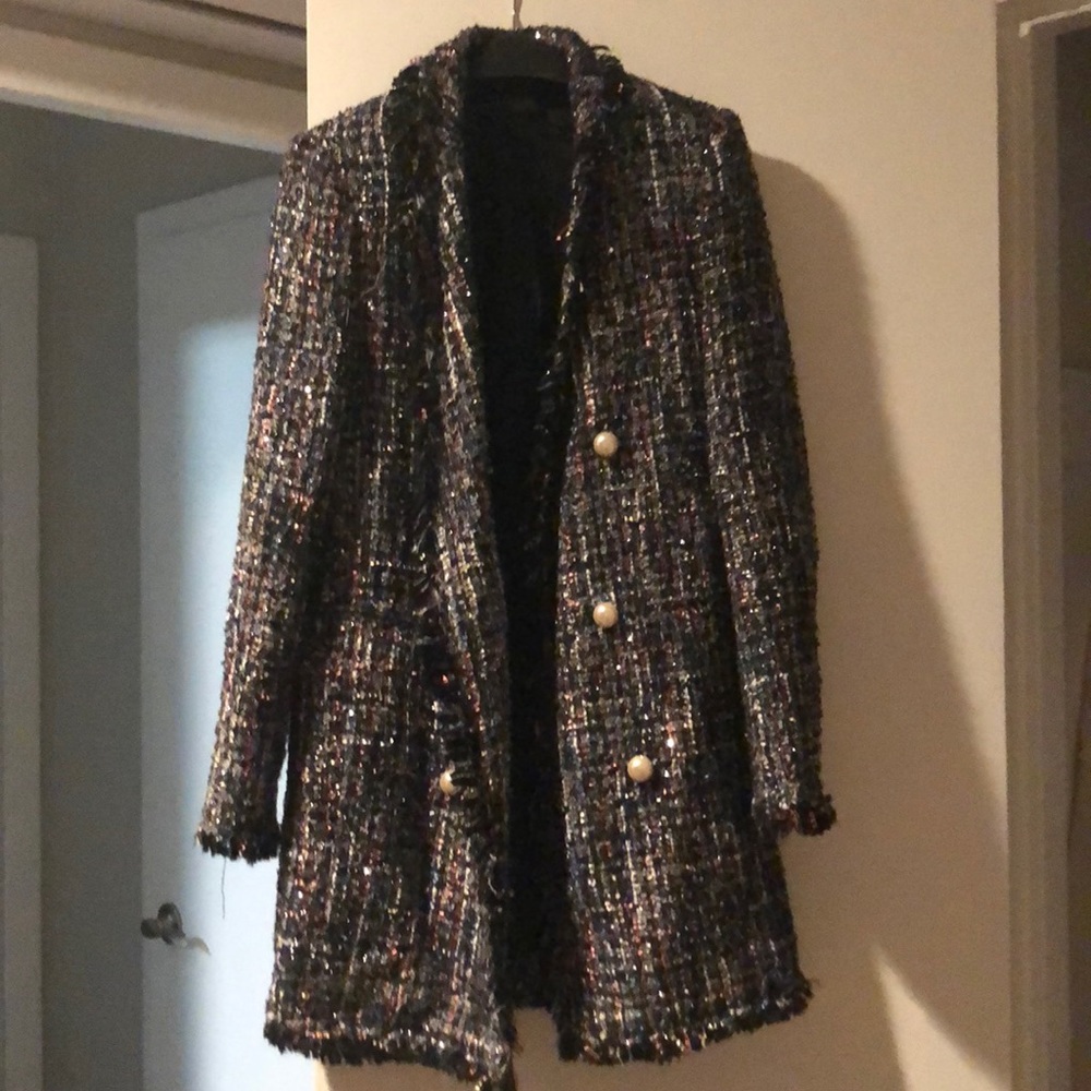 Zara tweed blazer size xs